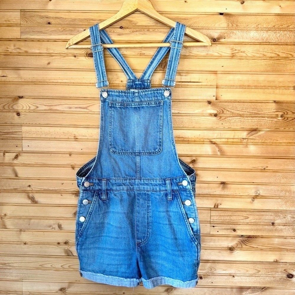 Madewell Short Overalls Adirondack Blue Denim Small Cute Layering Festival BBQ